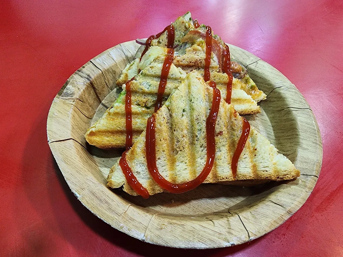 Cheese grilled sandwich, cut and stacked