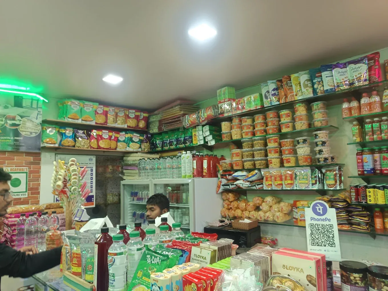 Inside Agarwal's, looking towards the counter